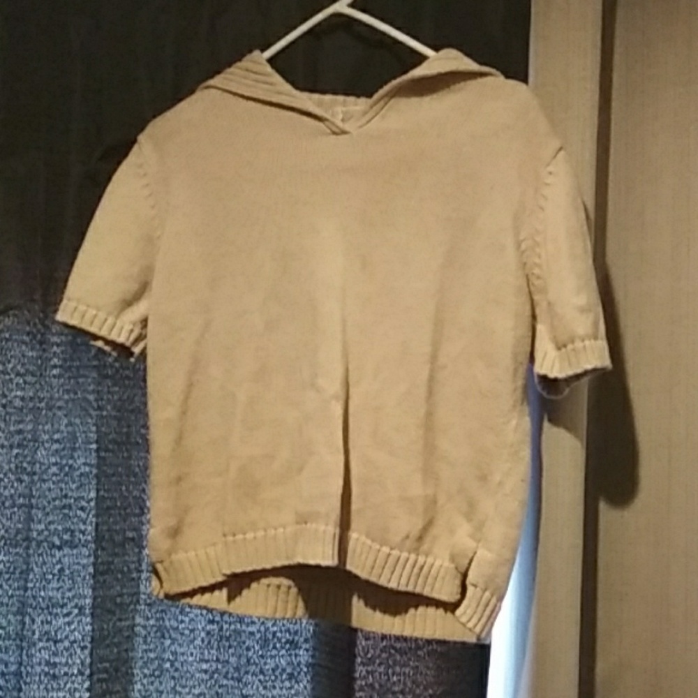 Crop top short sleeved knit sweater